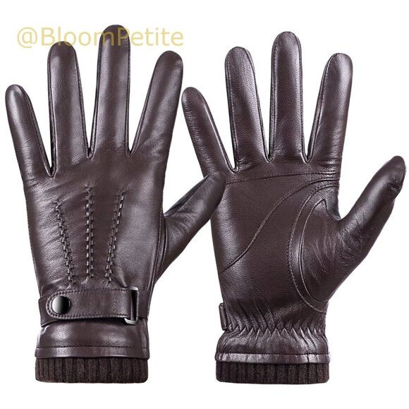 Other - Sheepskin Leather Gloves with Cashmere Lining, Touchscreen Driving Handwear
